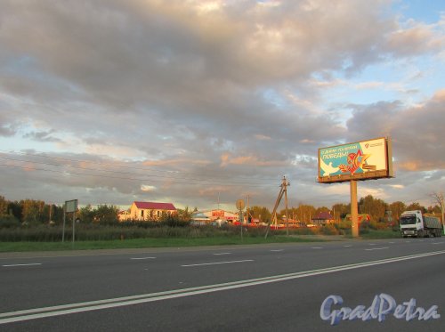 Вид на строений в районе Московского шоссе у дороги в сторону СНТ «НИИЭФА». Фото 31 августа 2015 года.