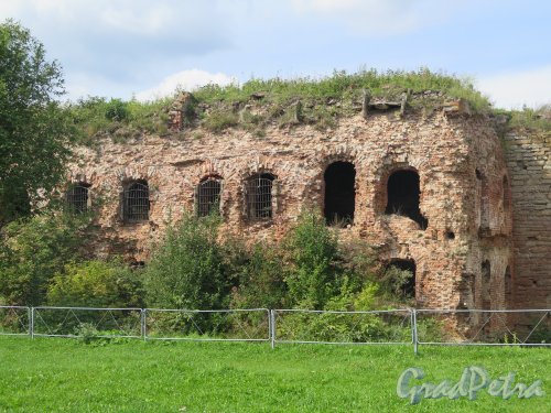 Шлиссельбург, г. Крепость Орешек. Развалины крепостной стены. фото август 2015 г.