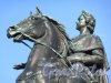 «Медный всадник». Фигура императора Петра I и голова лошади. Анфас. фото май 2018 г.