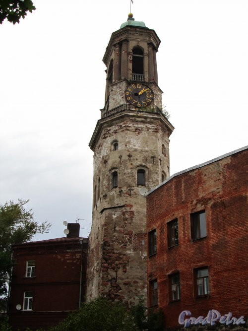 Г. Выборг, Крепостная ул., дом 5а. Часовая башня. Общий вид. Фото 19 августа 2012 г.