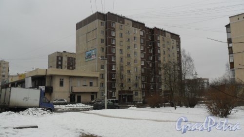 Всеволожск, улица Вокка, дом 3. 9-этажный жилой дом 121 серии 1991 года постройки. 2 парадные, 72 квартиры. Фото 4 марта 2016 года.