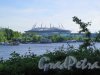 Футбольная аллея, д. 1. Стадион Санкт-Петербург. Общий вид стадиона со стрелки Елагина острова. фото июль 2017 г.
