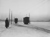 Вагоны зимнего трамвая на Неве. Фото начало XX века.