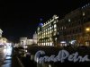 Канал Грибоедова. Вид на Казанский собор, Дом книги и Казанский мост ночью. Фото 18 октября 2016 года.