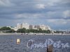 Река Большая Невка. Вид на Б. Невку, Ушаковский мост и ЖК Riverside от д. 6. по Приморскому пр. фото август 2017 г. 
