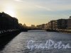 Река Фонтанка. Вид реки вечером. фото с Моста Ломоносова к устью реки. фото ноябрь 2017 г.