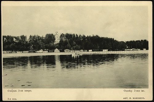 Вид на восточный берег 2-го Суздальского озера. 1900-1910-е гг. Старая открытка.