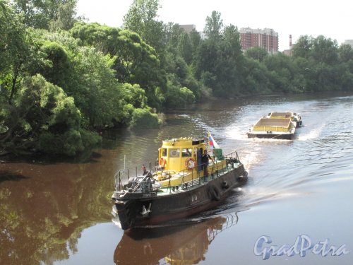 река Охта. Вид на реку с пр. Энергетиков. Фото июнь 2014 г.