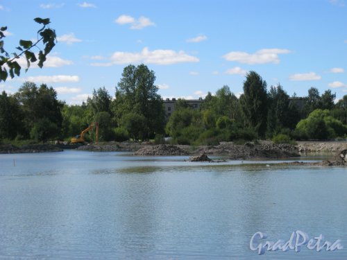 пос. Торики, Гореловское озеро. Очистка дна. Фото август 2015 г.