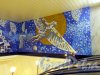Станция Метро «Международная». Мозаичное панно на стене перед наклонным туннелем эскалатора «Икар», худ. А.К. Быстров. фото февраль 2015 г.