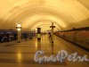 Станции метро «Ладожская». Общий вид  перронного зала. Фото 5 января 2017 года.