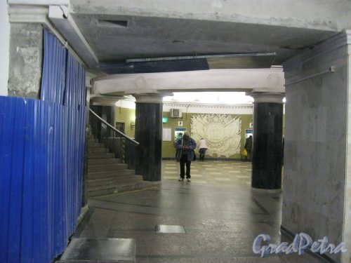 Станция метро «Автово». Ремонт вестибюля. Фото 18 ноября 2014 г.
