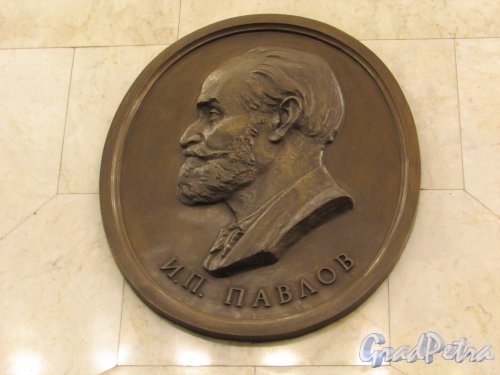 Станция метро «Технологический институт-I». Медальон с портретом И.П. Павлова. Фото 3 марта 2020 г.