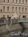 Львиный мостик. Скульптуры львов на нечетной стороне набережной канала Грибоедова. 24 апреля 2014 года.
