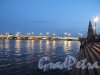 Благовещенский мост и набережная со Сфинксами в Белую ночь. Фото июль 2014 г