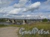 г. Волхов. Железнодорожный мост через р. Волхов. Фото с берега реки август 2014 г.