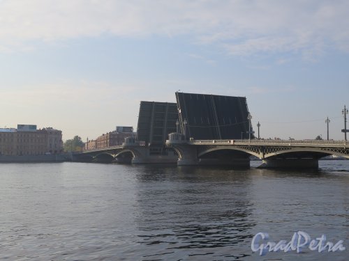 Благовещенский мост. Общий вид перед проводкой "Авроры" на ремонт. Фото 21 сентября 2014 г.