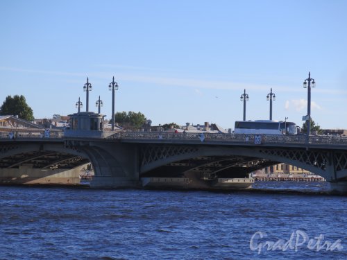 Благовещенский мост. Средняя часть моста. Вид с Университетской наб. фото август 2016 г.
