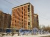 Ушаковская набережная, дом 3. Строительство корпуса «Г5» ЖК «RIVERSIDE» со стороны набережной Чёрной речки. Фото 11 февраля 2015 года.