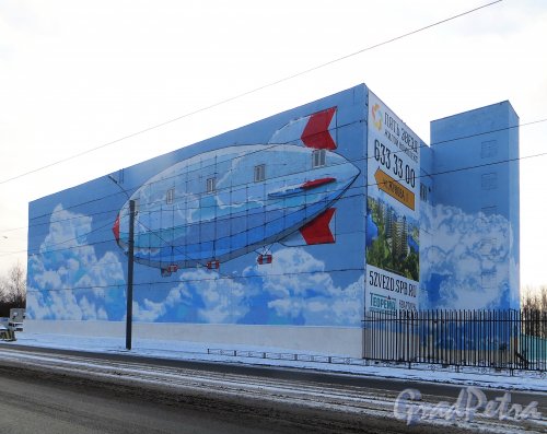 Свердловская набережная, дом 44, литера Б. Общий вид корпуса со стороны улицыжукова. Фото 5 января 2015 года.