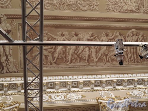Наб. реки Фонтанки, д. 21. Шуваловский дворец. Фрагмент росписи парадного зала. фото февраль 2018 г.