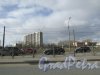 Строительство жилого комплекса «ЗимаЛето». Вид на участок со стороны проспекта Косыгина. Фото 20 марта 2016 года.