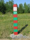 Ивангород. Пограничный столб на границе с Эстонской Республикой. фото июль 2015 г.