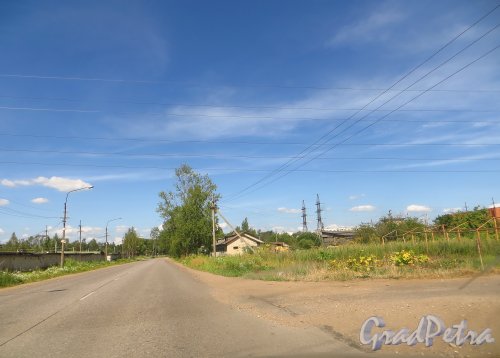 Въезд в деревню Белогорка со стороны деревни Изора. Фото 2 августа 2014 года.