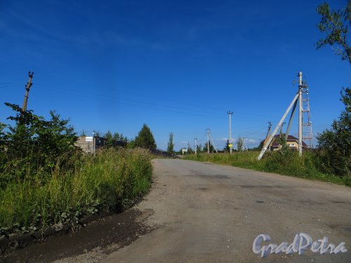 Дорога в сторону коттеджного посёлка «Форпост» от Красносельского шоссе. Фото 20 августа 2015 года.