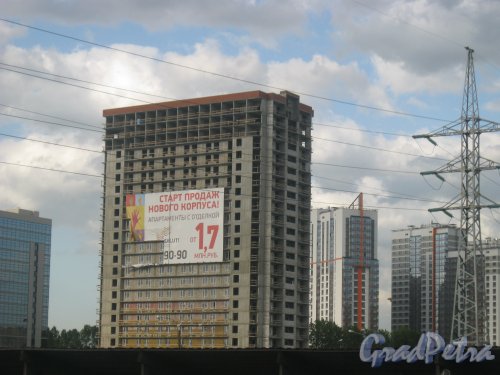 ЖК «Salut», 2-я очередь. Фрагмент. Вид с Пуулковского шоссе. Фото 3 июня 2015 г.