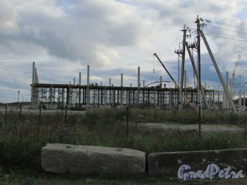посёлок Шушары, территория предприятия «Шушары», участок 110 (Бадаевское). Строительство складского комплекса. Фото 23 сентября 2015 года.