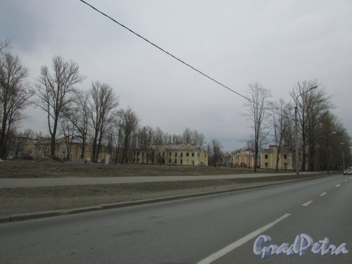 город Колпино, Павловская улица. Вид территории до строительства жилого комплекса «Астрид». Фото 16 марта 2016 года.