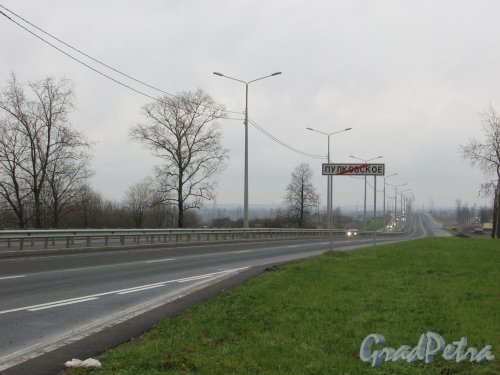 Граница района Пулковское на Петербургском шоссе. Фото 30 октября 2016 года.