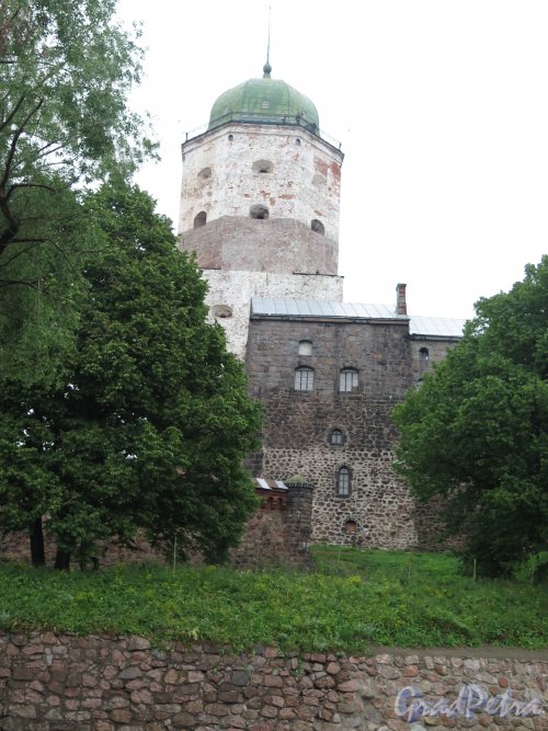Замковый остров (Выборг). Выборгский замок. Вид на Южную стену и Башню Олафа. фото июнь 2016 г.