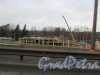 Строительство нового павильона диорамы «Прорыв». Вид с Ладожского моста. Фото 2 декабря 2015 года.