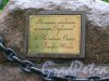 Памятник клиперу «Опричник» в Летнем саду (Кронштадт), 1873. Табличка с посвящением: «В память погибшим на клипере «Опричникъ» в Индейском Океане в Декабрe 1861 года». фото июнь 2015 г.