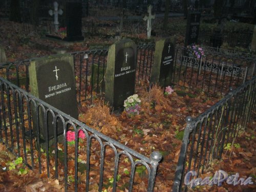 Захоронение семьи Бредовых на Волковском Лютеранском кладбище. Фото 11 ноября 2014 г.