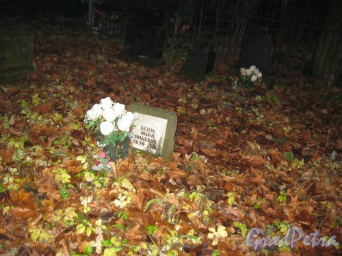 Захоронение Ю.Ю. Бенуа на Волковском Лютеранском кладбище. Фото 11 ноября 2014 г.
