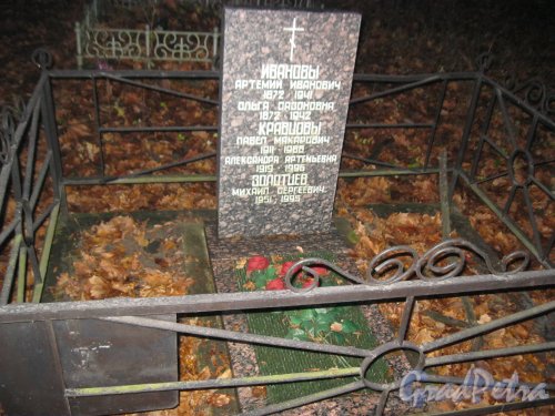 Волковское Лютеранское кладбище. Одно из захоронений. Фото 11 ноября 2014 г.