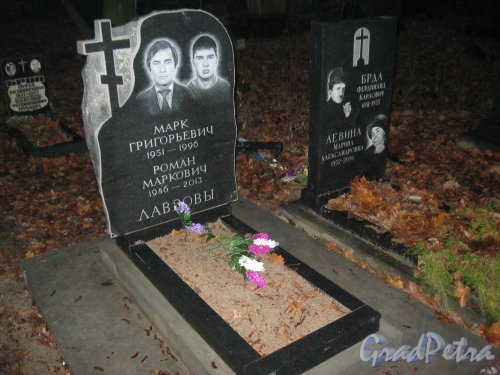 Захоронение семьи Брда-Левиной-Лавровых на Волковском (Лютеранском) кладбище. Фото 11 ноября 2014 г.
