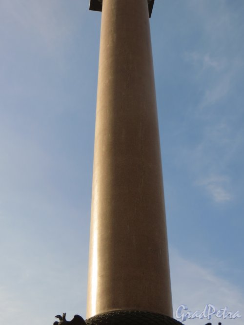 Общий вид гранитной колонный «Александрийского столпа» с восточной стороны. Фото 18 марта 2015 года.