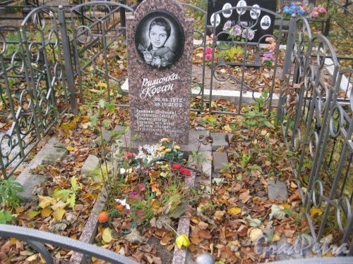 Пос. Стрельна, Стрельнинское кладбище. Захоронение Римы Коган. Фото 16 октября 2014 г.
