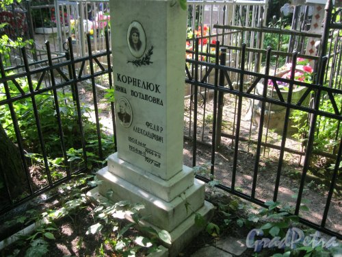 Красненькое кладбище. Захоронение Н.П. и Ф.А. Корнелюк. Фото 6 августа 2015 г.