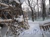 Летний сад. Невская решетка зимой во время подготовке к реставрации. Фото январь 2011 г. 