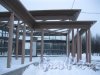 Парк 300-летия Петербурга. Декоративные колонны на входе. Фото 8 января 2015 г.