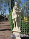 Летний сад. Главная аллея, вторая площадка. Статуя «Аллегория Архитектуры», 1720-1722, ск. П. Баратта. Общий вид. фото май 2018 г.