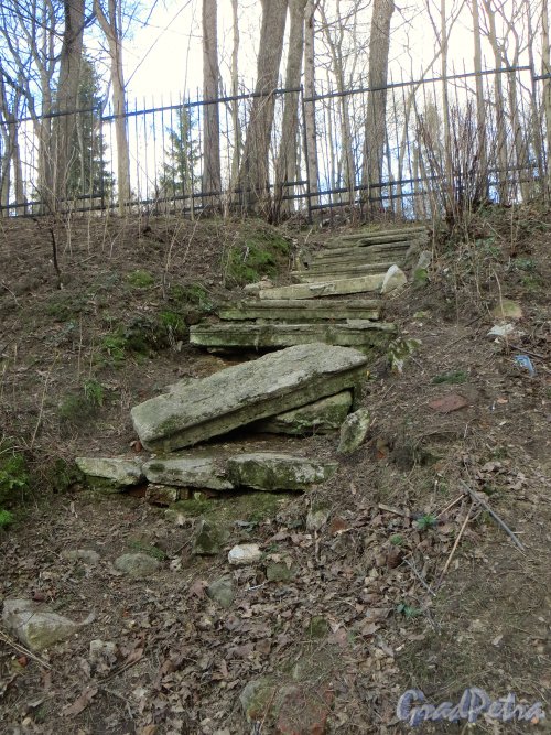 Шуваловский парк. Каменная лестница. Фото апрель 2014 г.