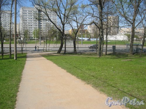 Парк «Александрино». Тропинка в районе Мостовой ул. в сторону пр. Стачек. Фото 10 мая 2015 г.