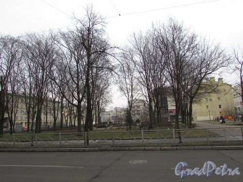 Вид на Прилукский сквер (сквер б/н № 17124) со стороны Прилукской улицы. Фото 3 марта 2020 г.
