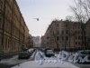 Прядильный переулок. перспектива от ул. Лабутина в сторону наб. р. Фонтанки. Фото 6 января 2015 г.